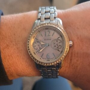 Citizen Silver Stainless Steel Crystal Bezel Watch